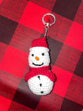 Snowman Crochet bag charm/ Keychain