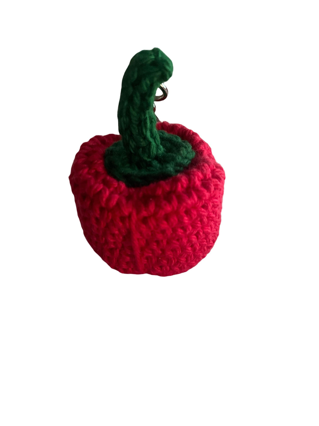 Handmade Crochet Red Bell Pepper Bag charm/ Keychain