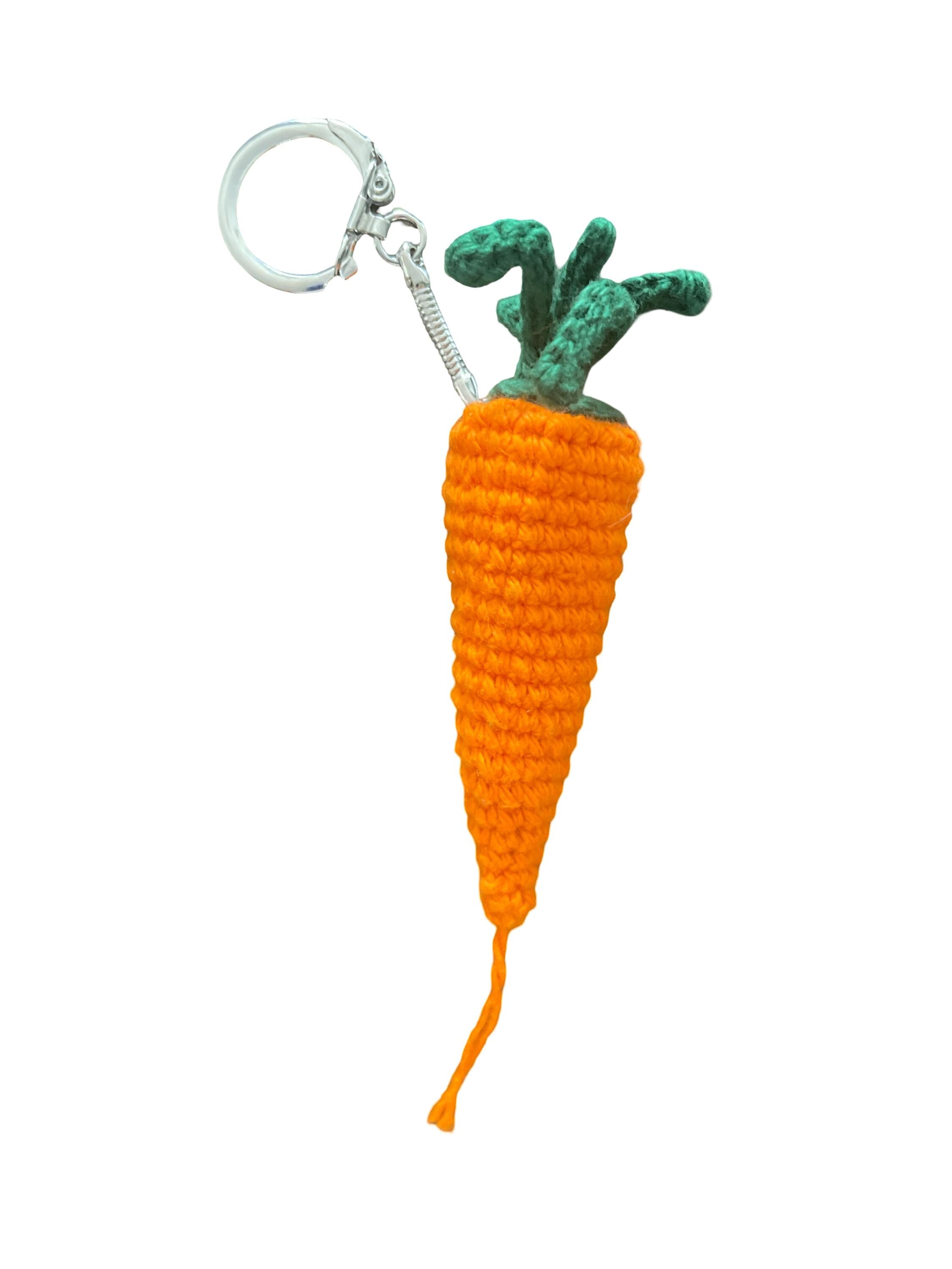 Handmade Crochet Carrot (medium) Bag charm/ Keychain