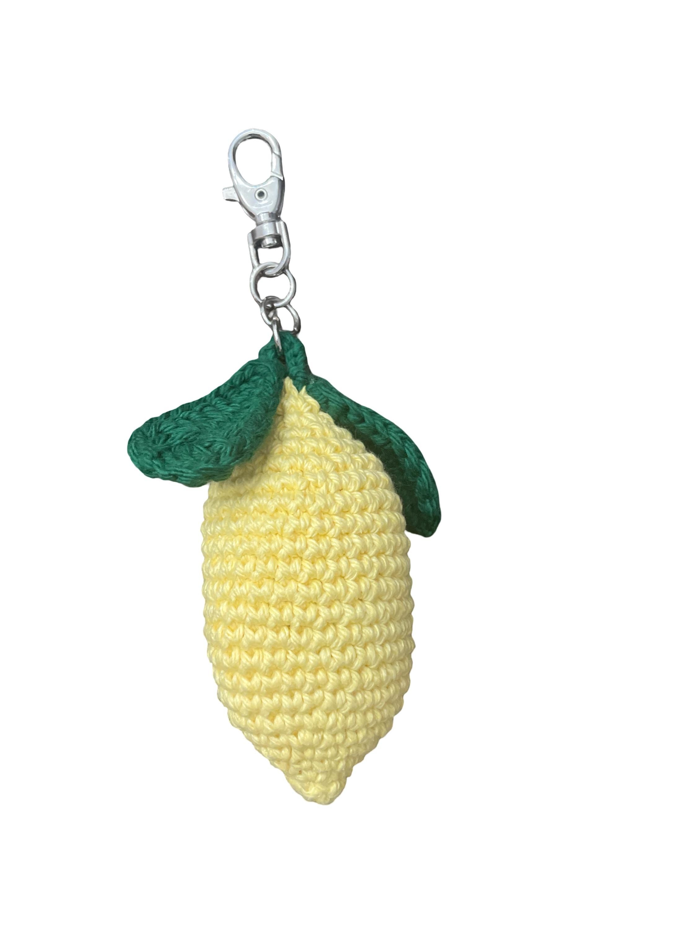 Crochet Lemon (large) Bag Charm/ Keychain