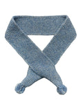 Handmade Sparkly Pom Pom Scarf - Blue with silver
