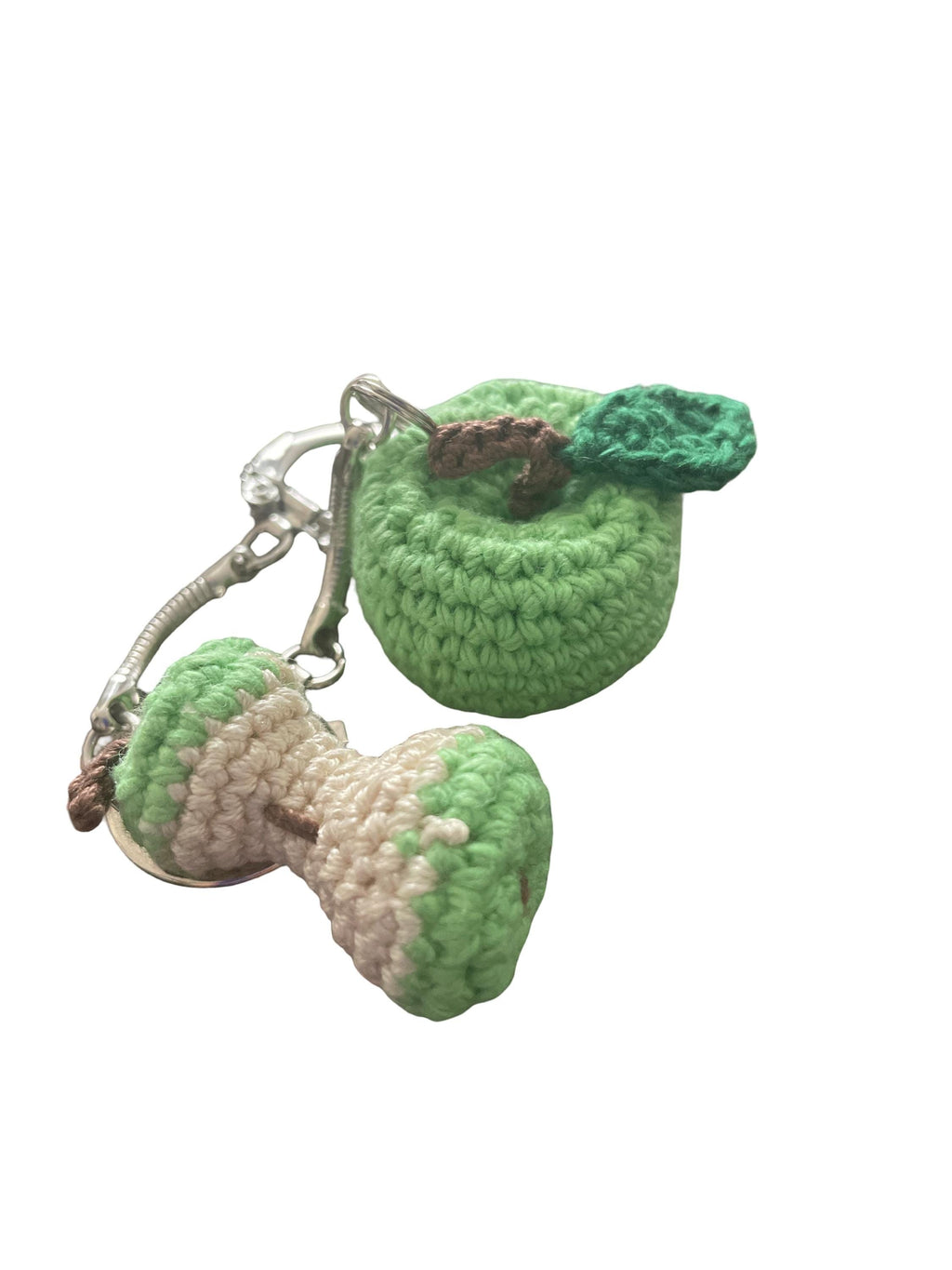 Handmade Crochet Green Apple (mini) Bag charm/ Keychain