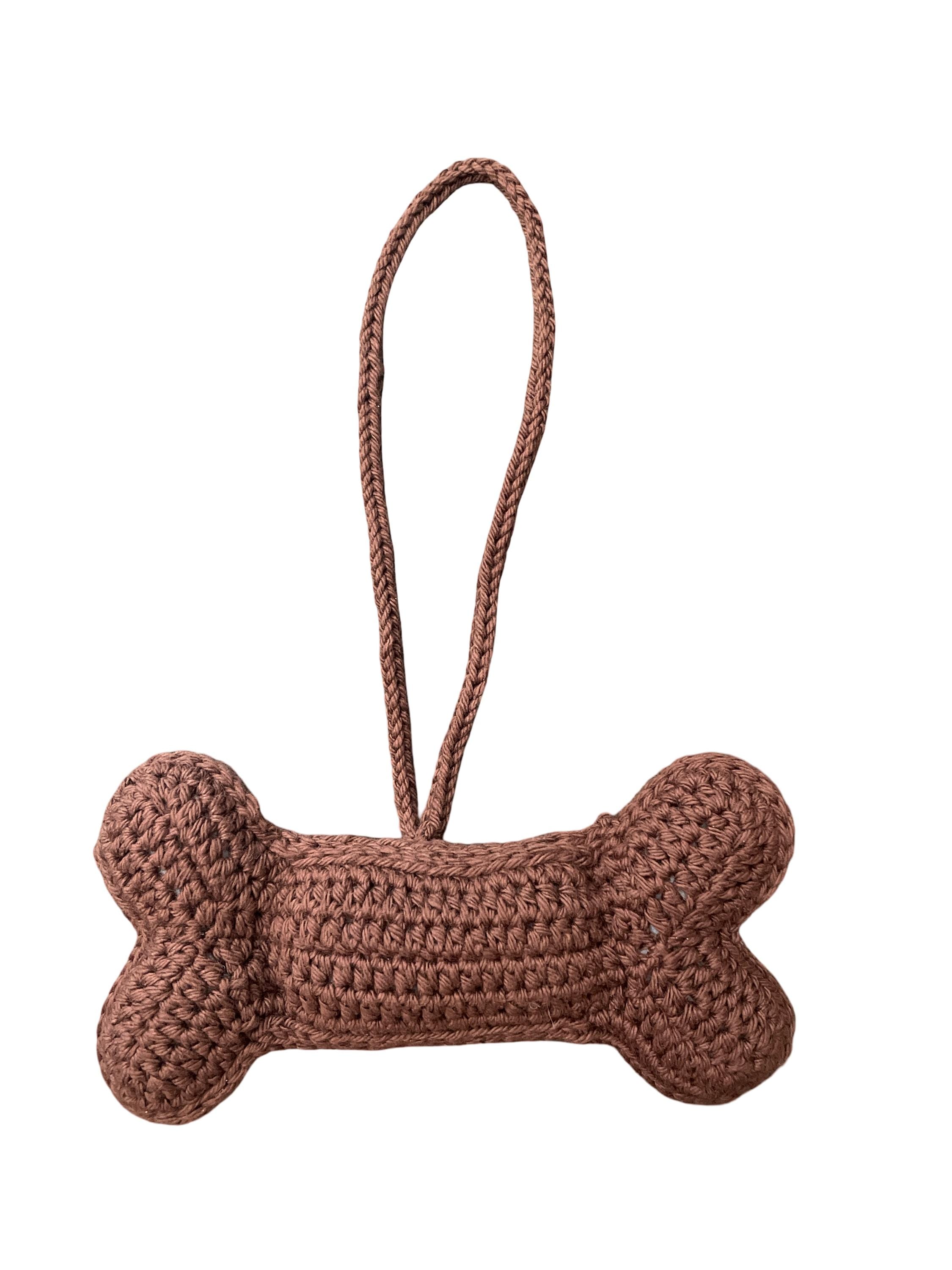 Crochet Bone Large (Brown) - Bag charm