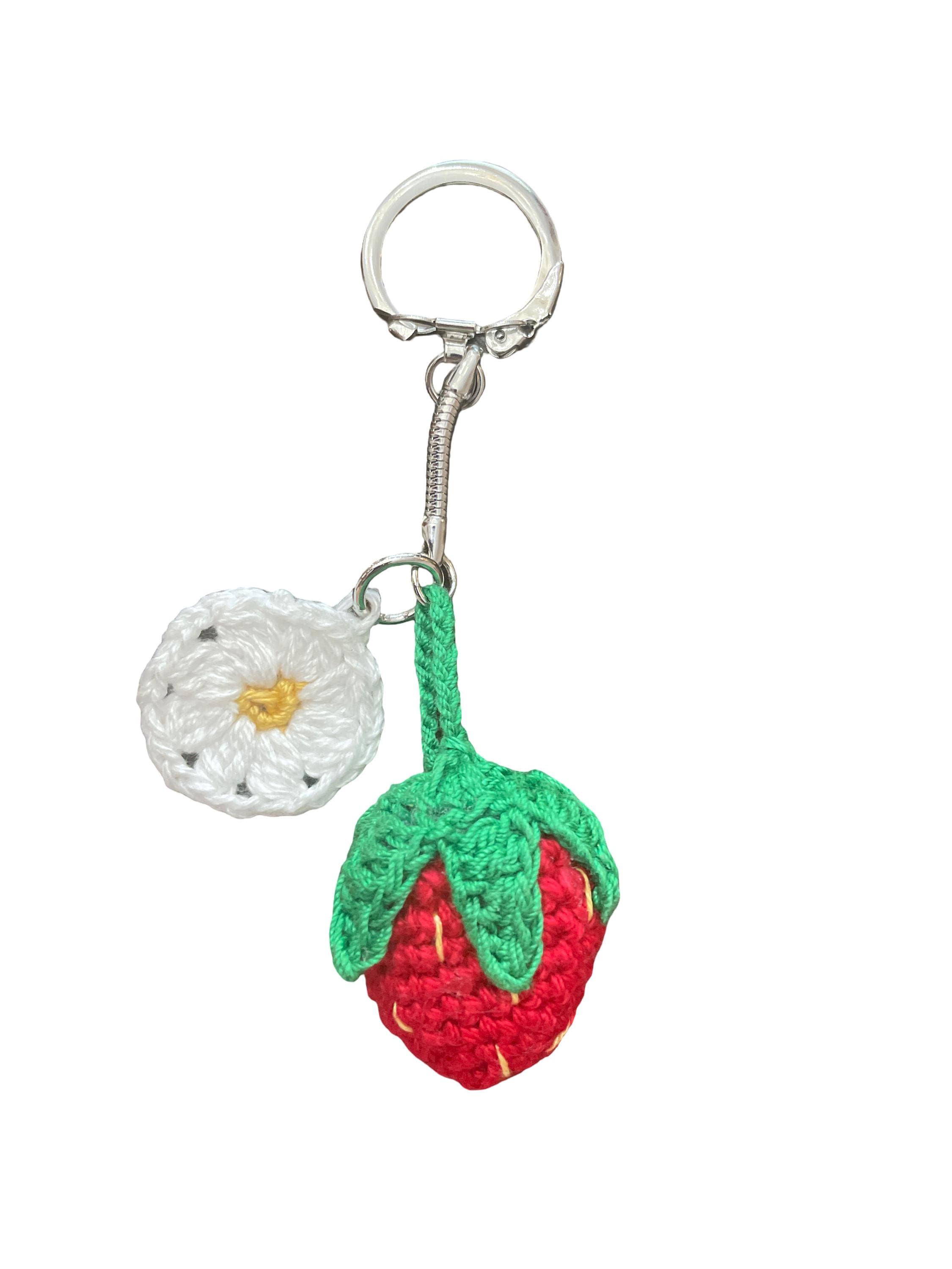Crochet Strawberry II Bag Charm/ Keychain