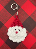 Santa Crochet bag charm/ Keychain