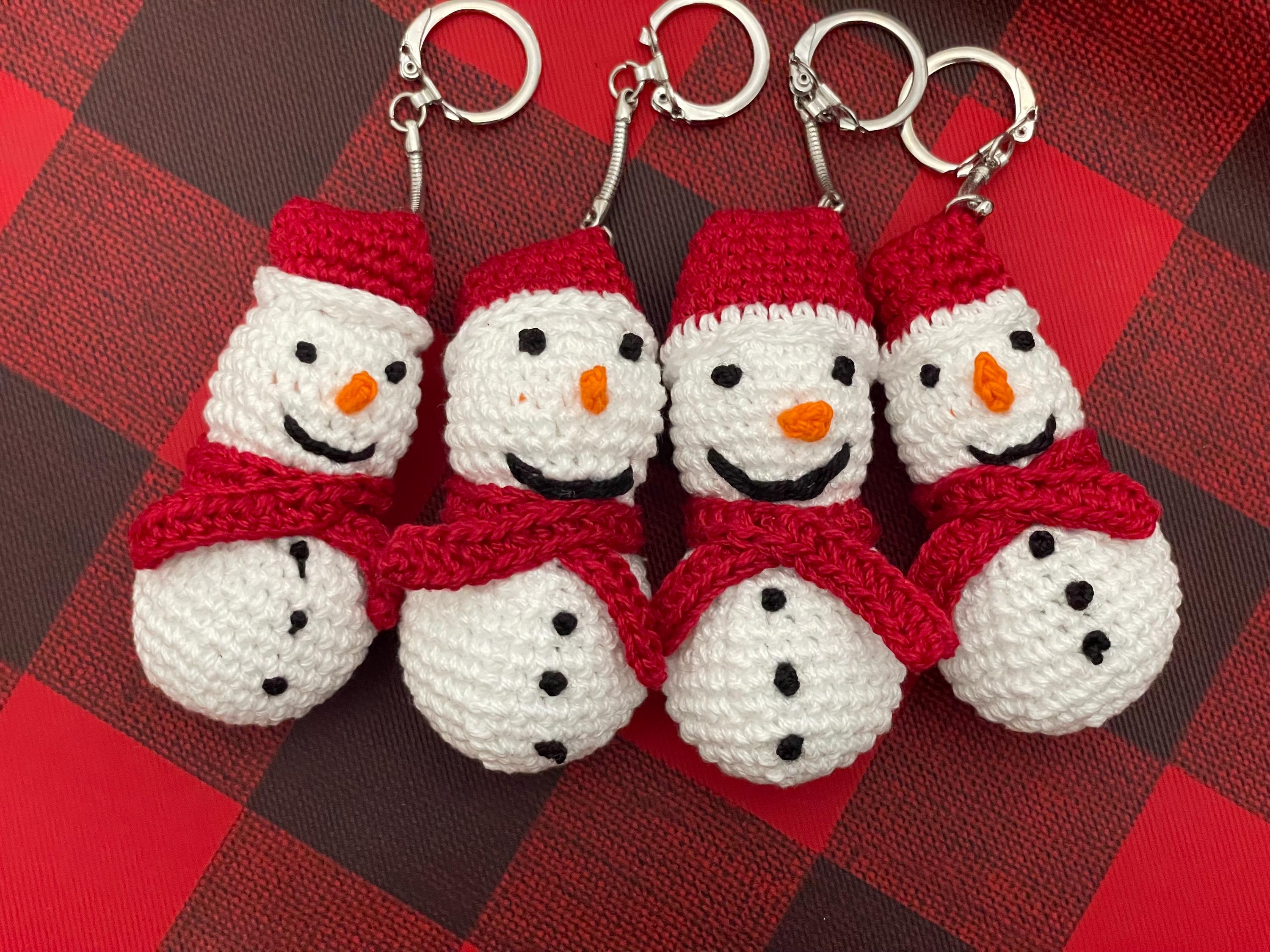 Snowman Crochet bag charm/ Keychain