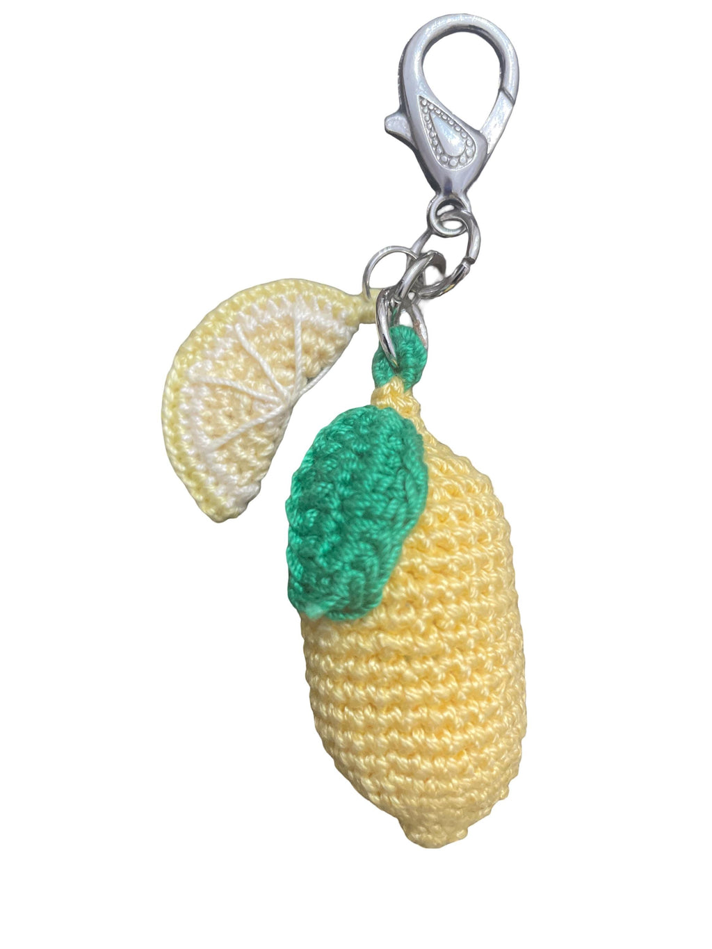 Crochet Lemon & a slice -  Bag Charm/ Keychain