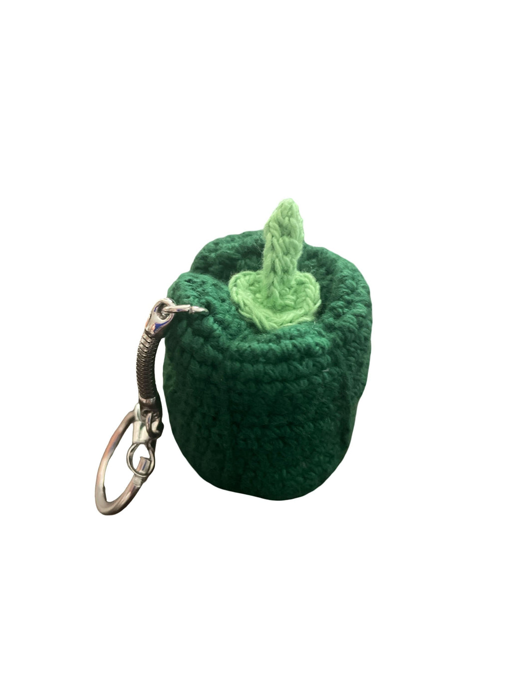 Handmade Crochet Green Bell Pepper Bag charm/ Keychain