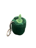 Handmade Crochet Green Bell Pepper Bag charm/ Keychain