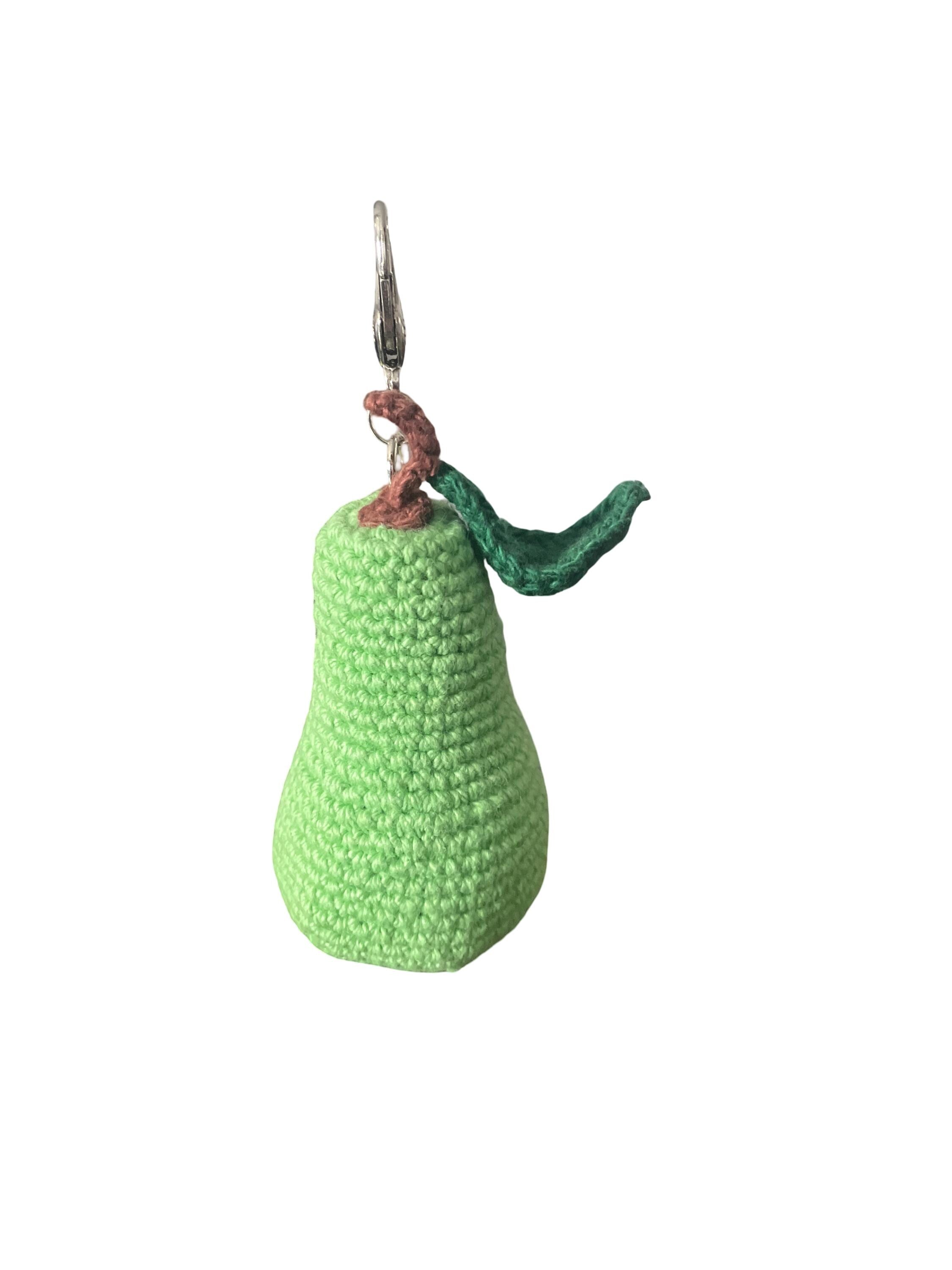 Handmade Crochet Pear Bag charm/ Keychain