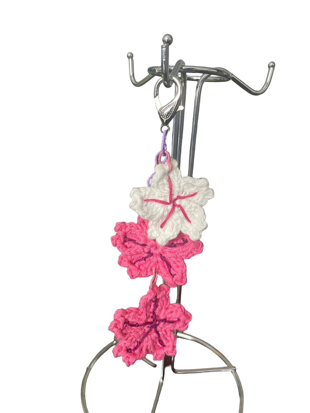 Crochet Flower Petals - Bag Charm/ Keychain