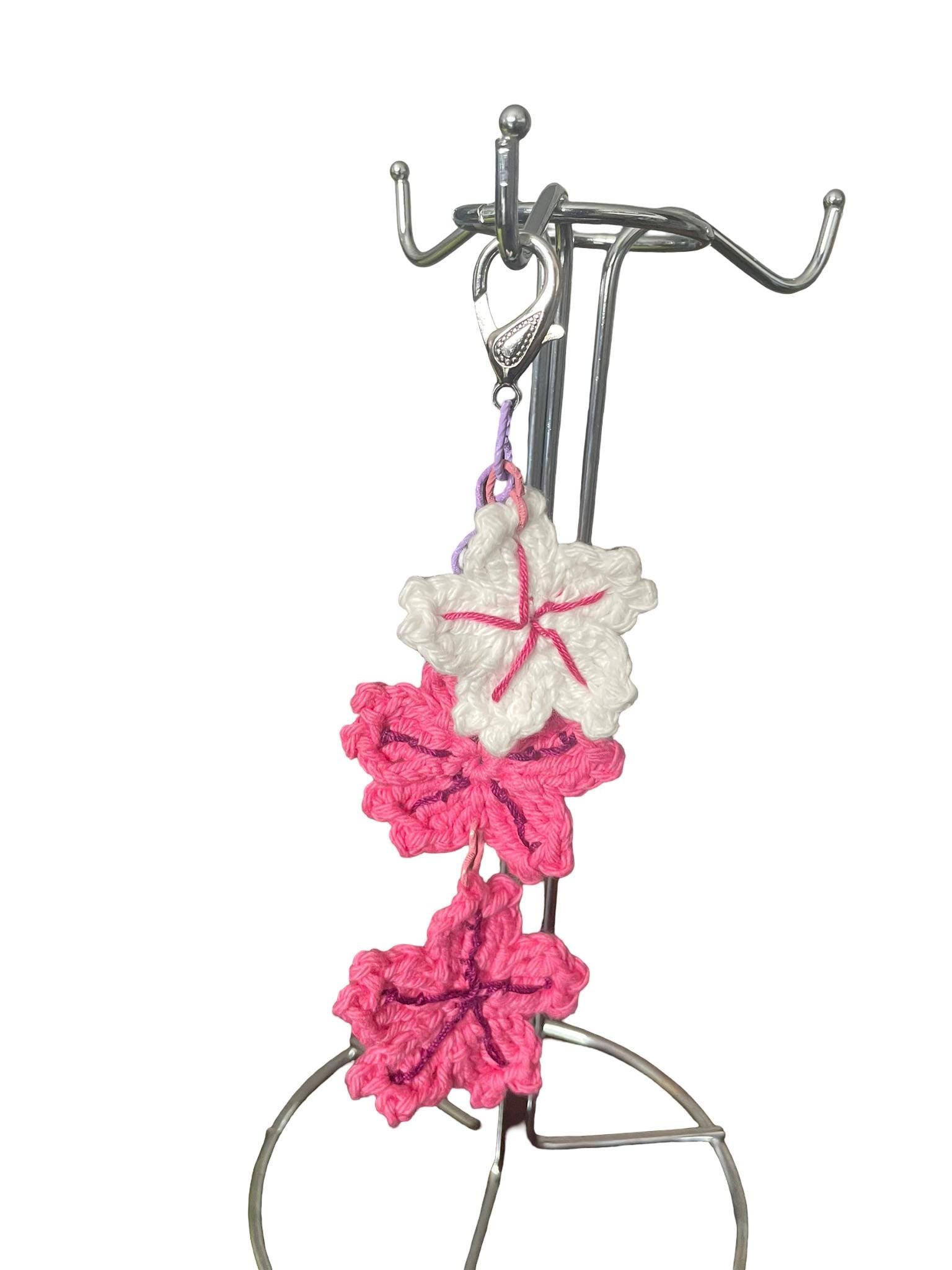 Crochet Flower Petals - Bag Charm/ Keychain