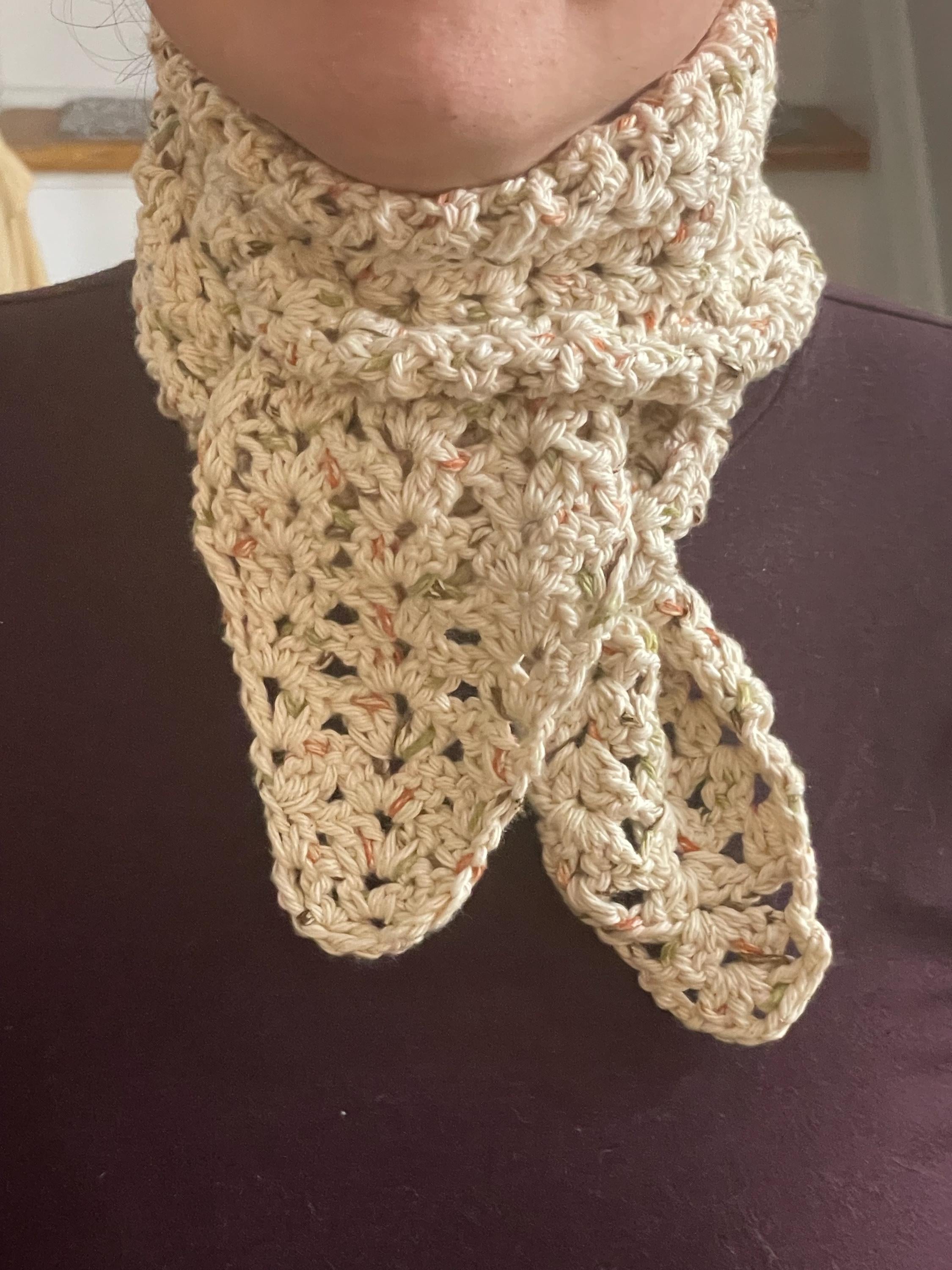Handmade Crochet Scarf - Triangular