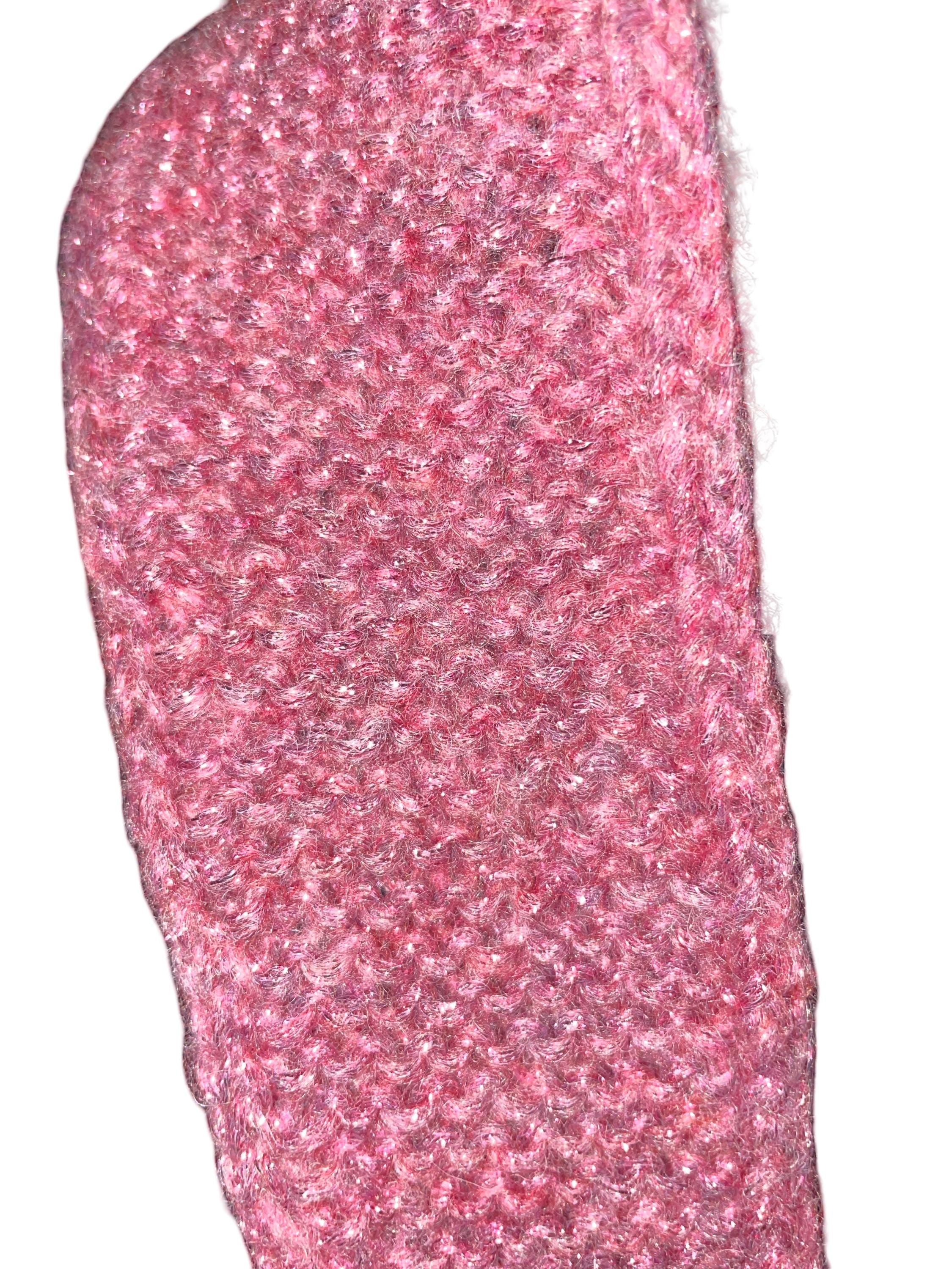 Handmade Sparkly Sophie Scarf - pink with silver