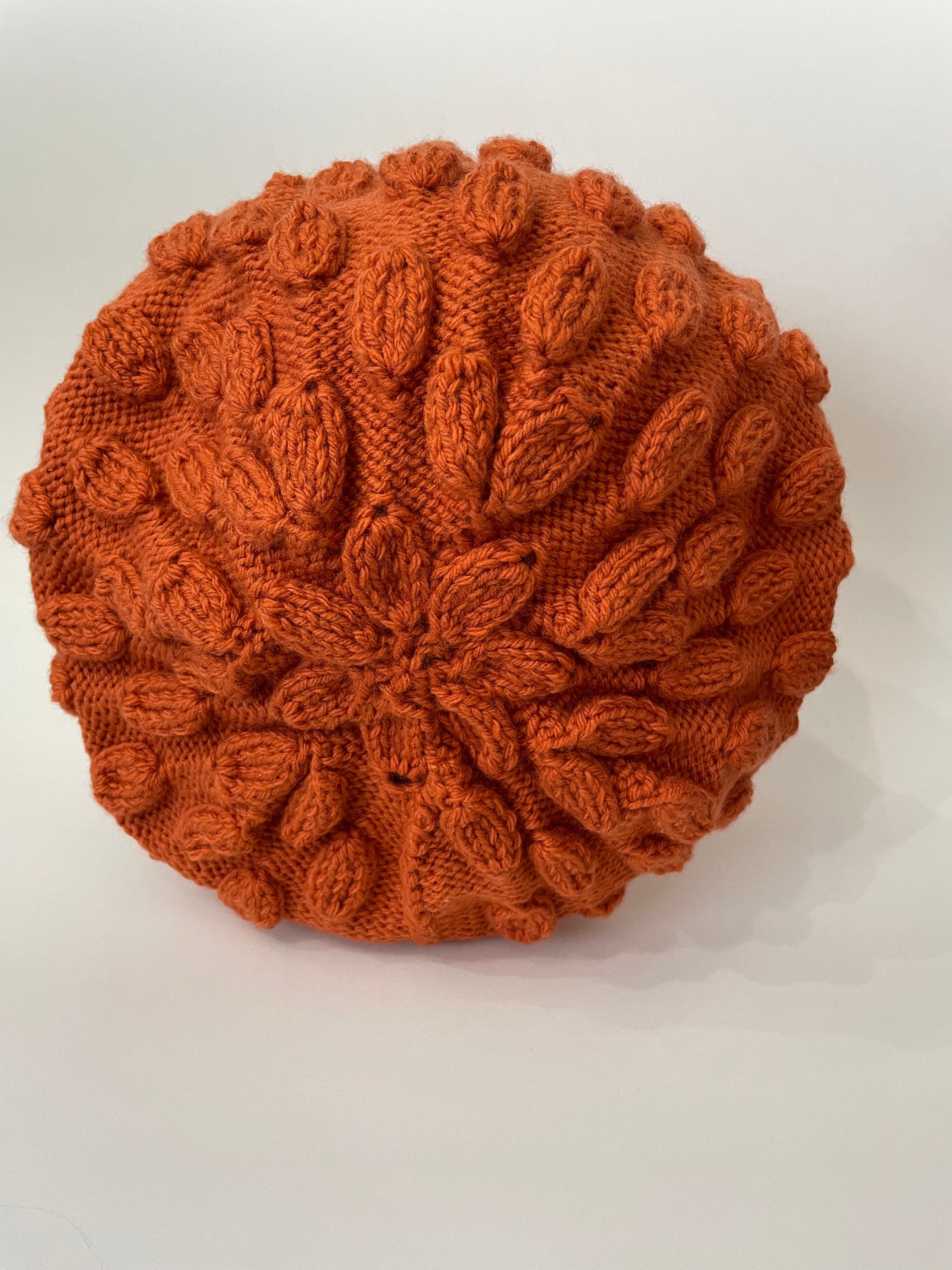 Handmade Knitted Hat - Leaf