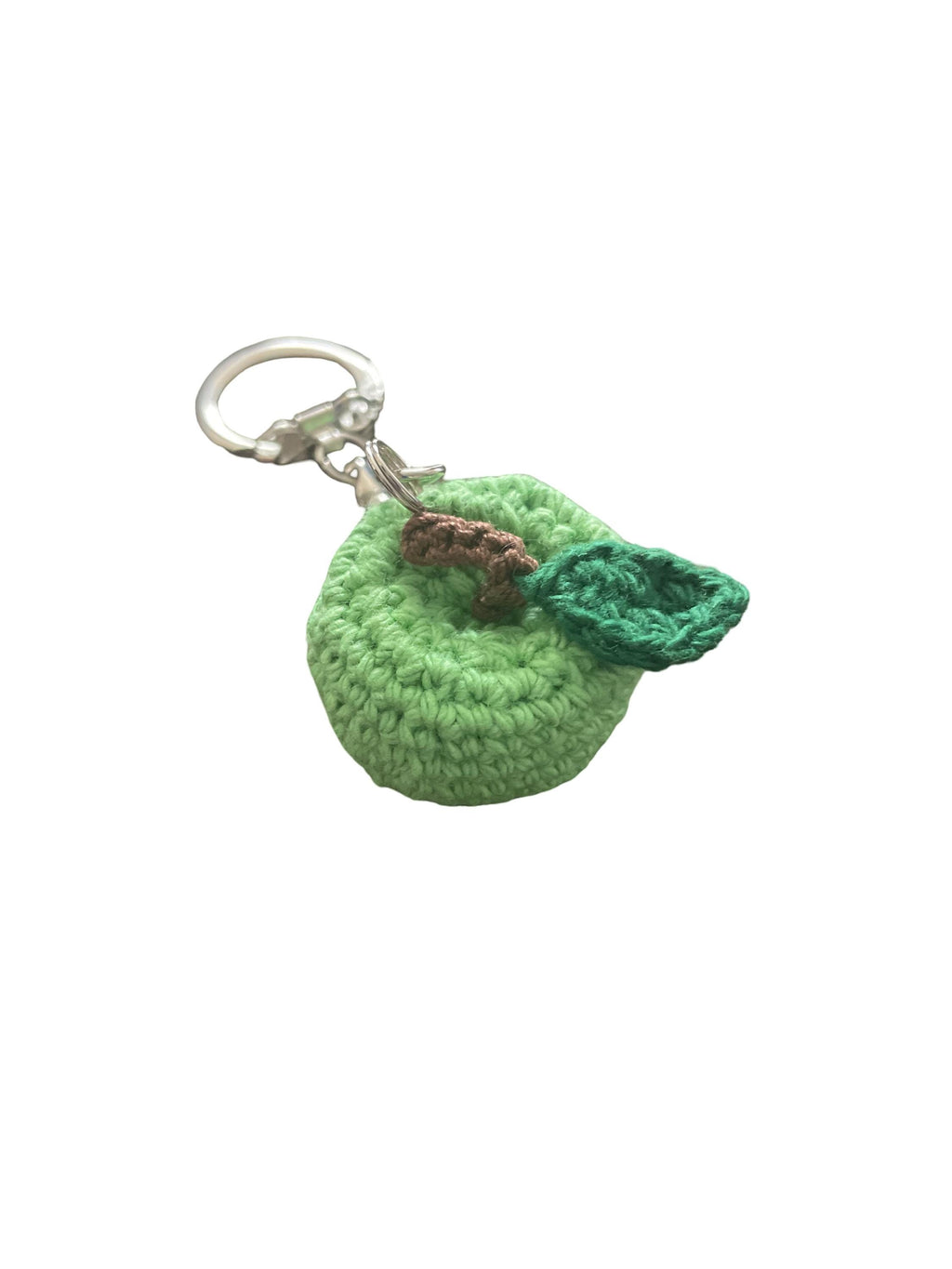 Handmade Crochet Green Apple (mini) Bag charm/ Keychain