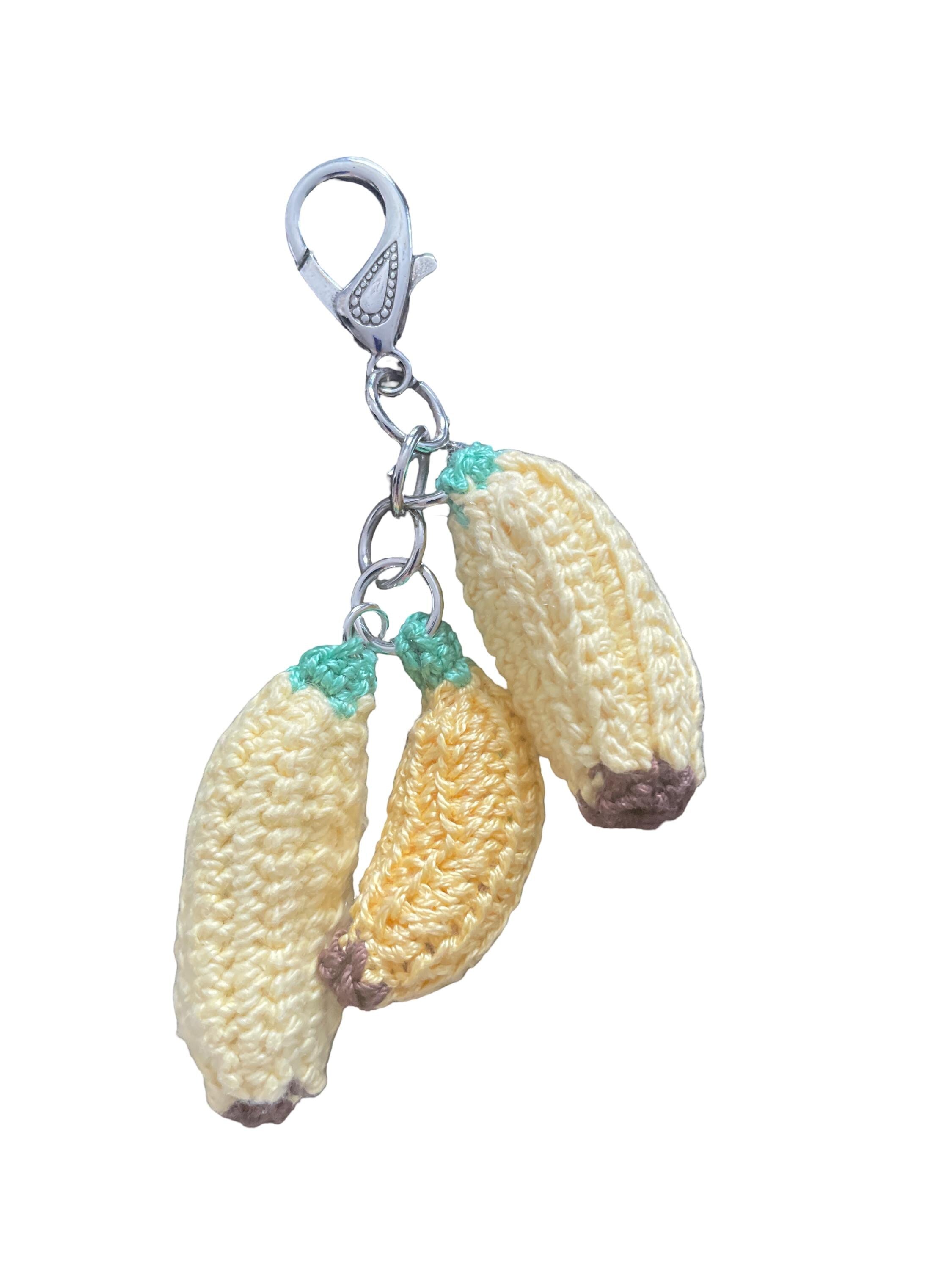 Crochet Trio of Bananas - Bag Charm/ Keychain