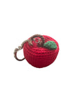 Handmade Crochet Red Apple (medium) Bag charm/ Keychain