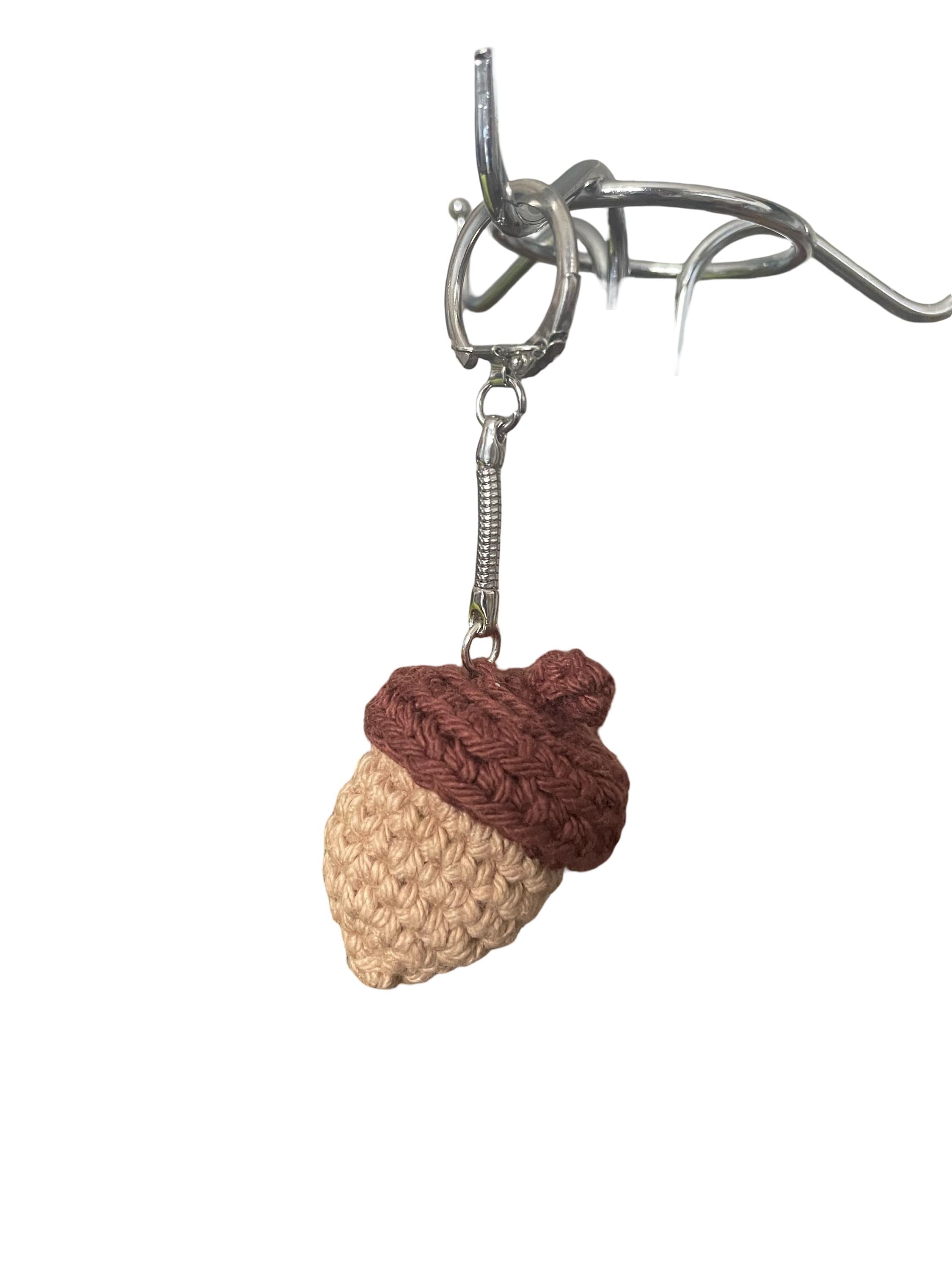 Handmade Crochet Acorn Bag charm/ Keychain