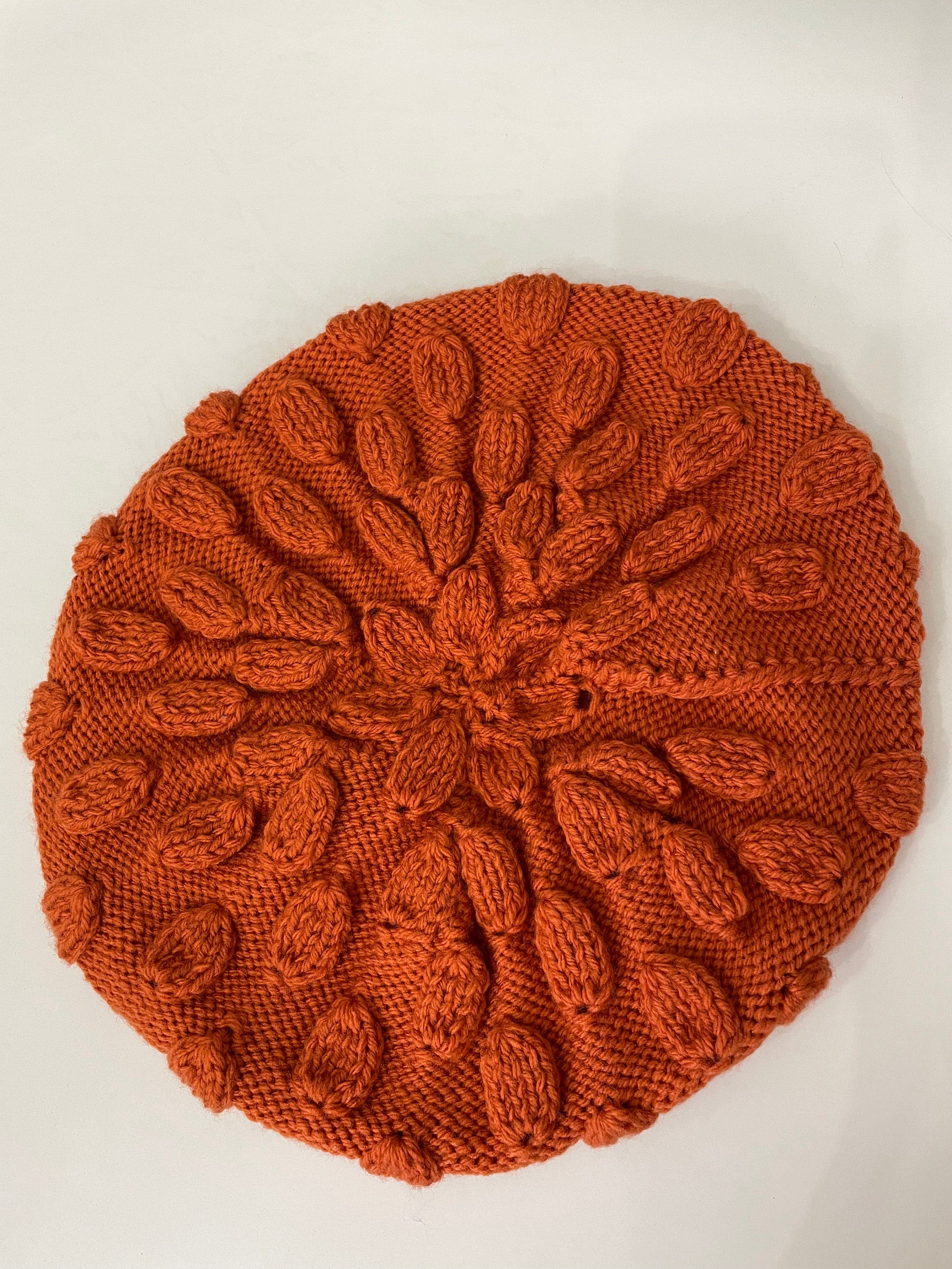 Handmade Knitted Hat - Leaf