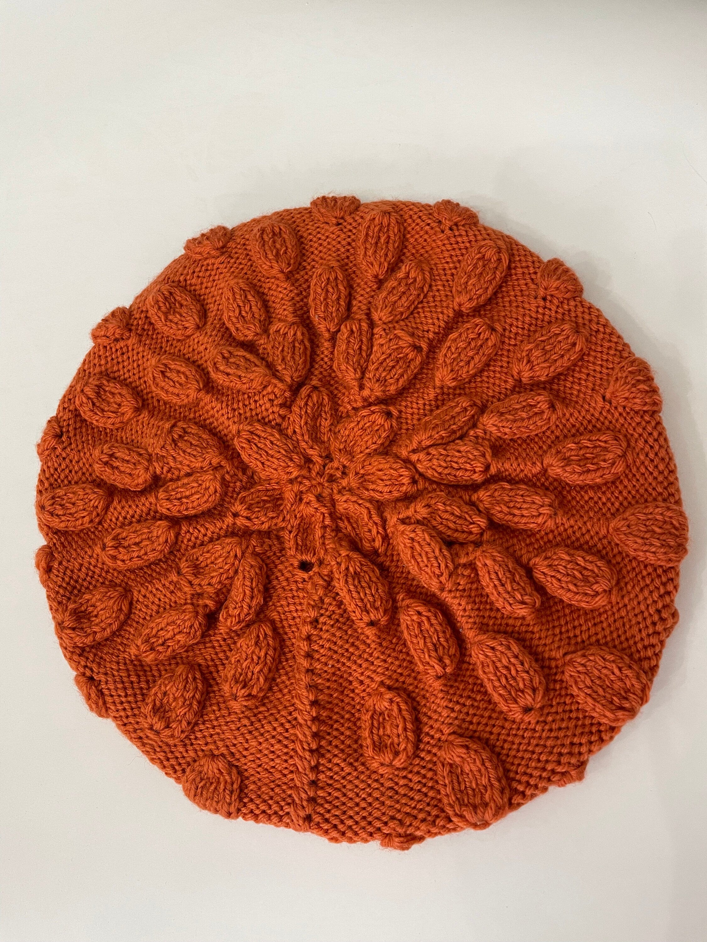 Handmade Knitted Hat - Leaf
