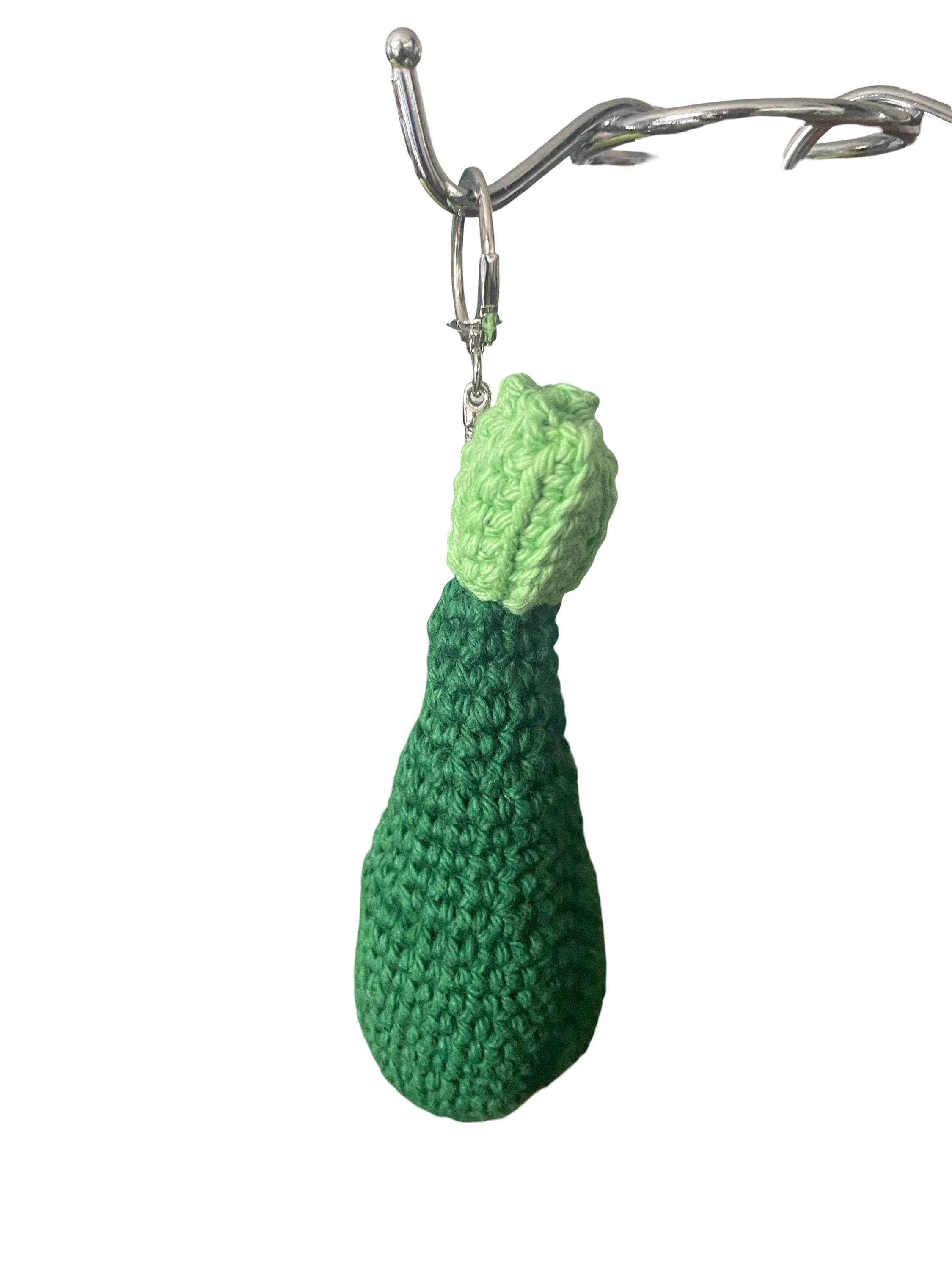 Handmade Crochet Zucchini Bag charm/ Keychain