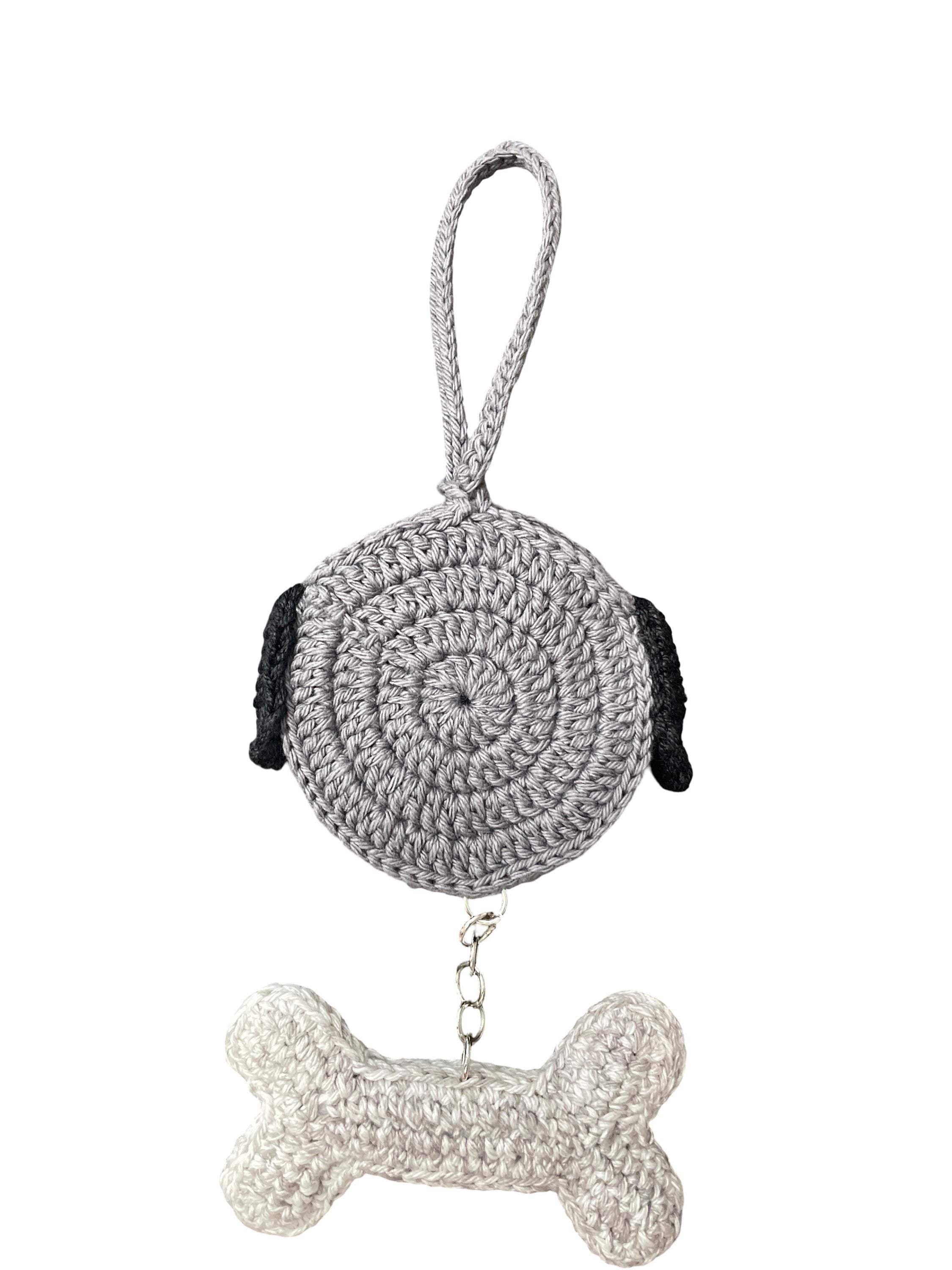 Crochet Dog + Bone Mini Bag