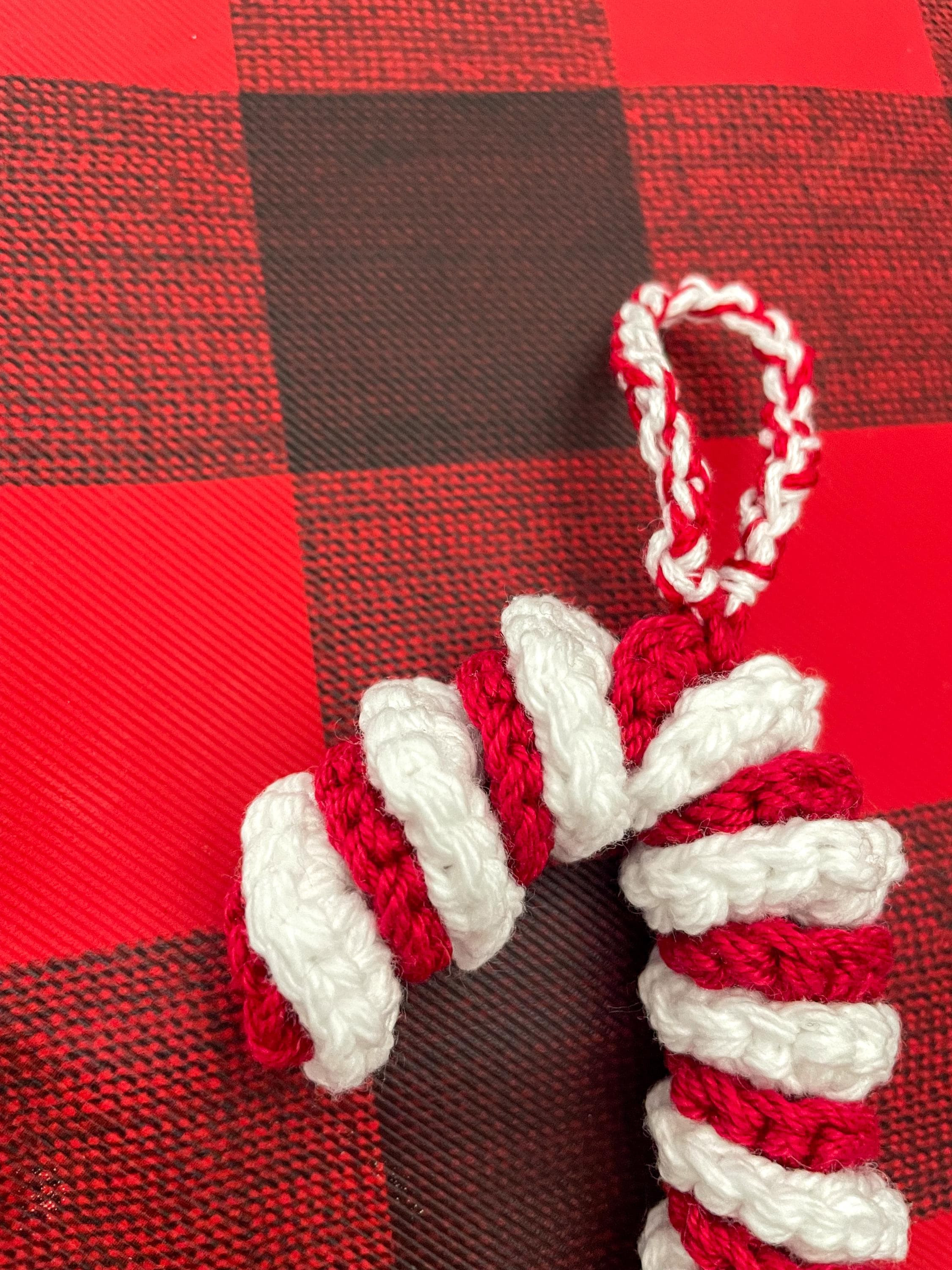 Crochet Candycane Ornament I