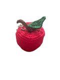 Handmade Crochet Red Apple (large) Bag charm/ Keychain
