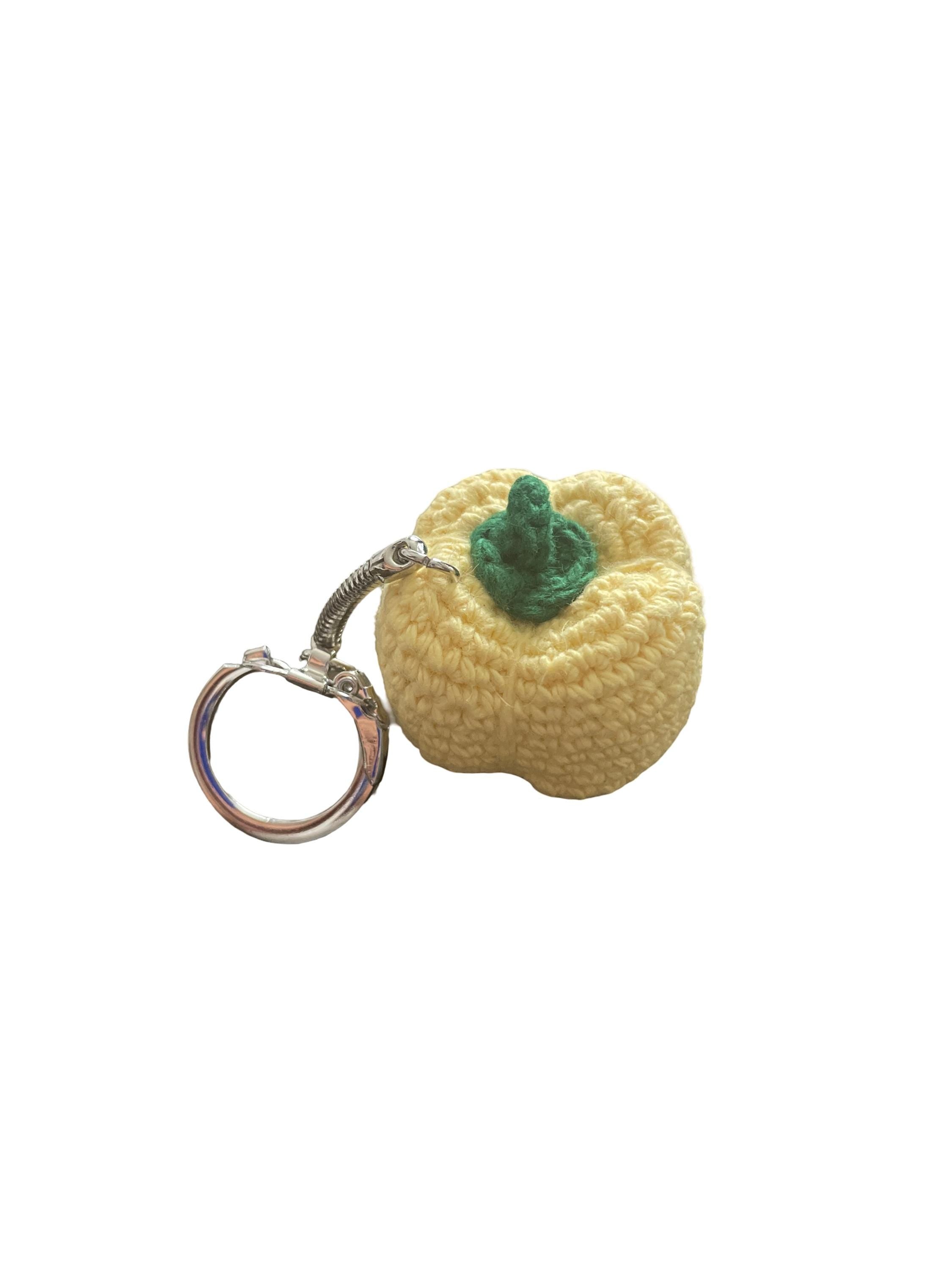 Handmade Crochet Yellow Bell Pepper Bag charm/ Keychain