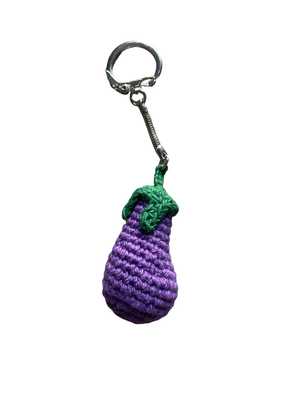 Handmade Crochet Eggplant Bag charm/ Keychain