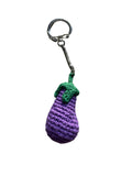 Handmade Crochet Eggplant Bag charm/ Keychain