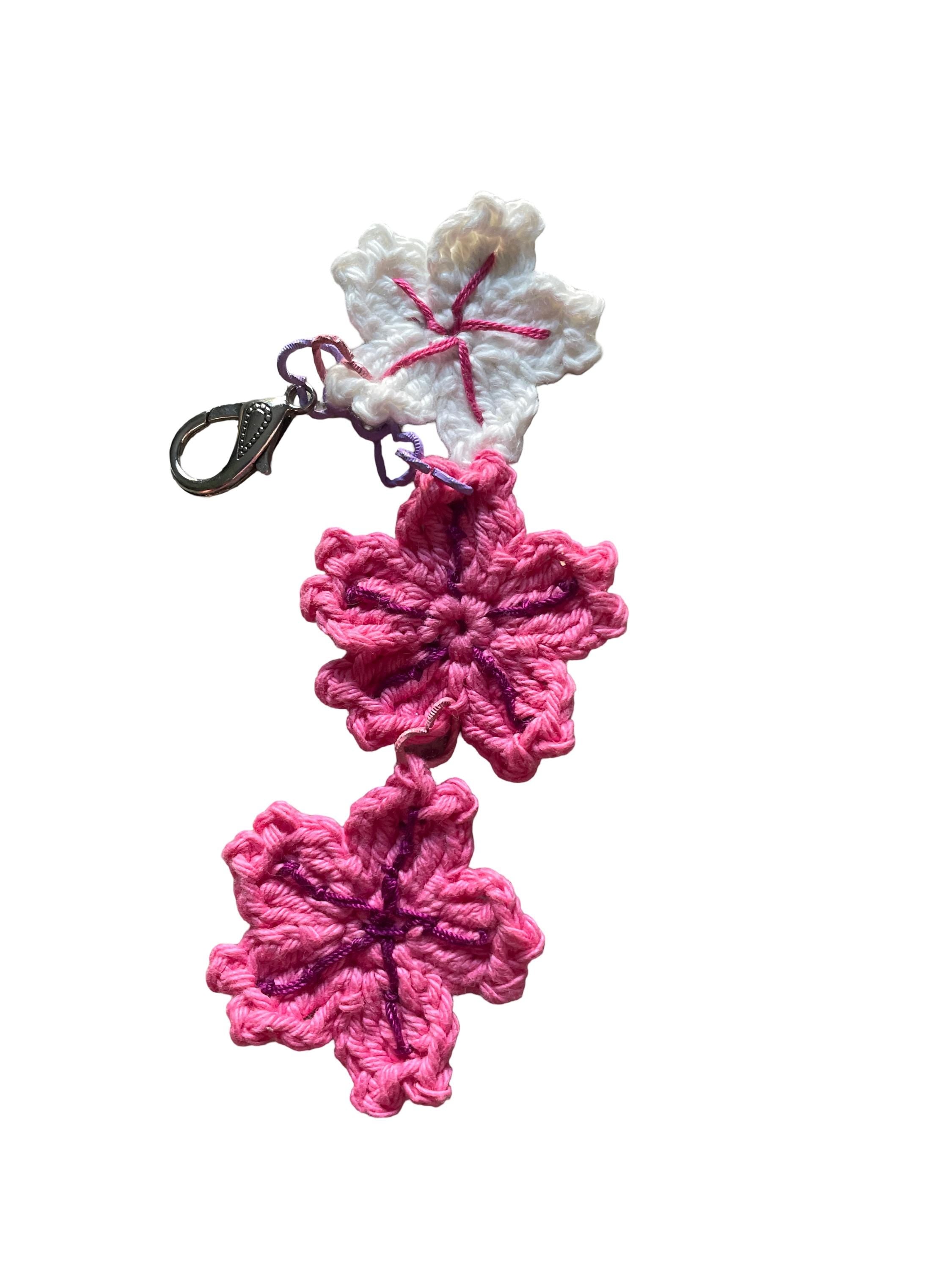 Crochet Flower Petals - Bag Charm/ Keychain