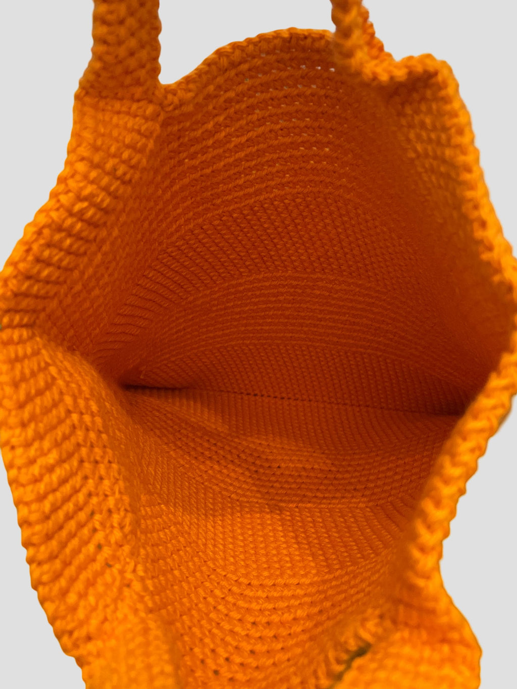 Handmade Crochet Halloween top handle bag - Pumpkin