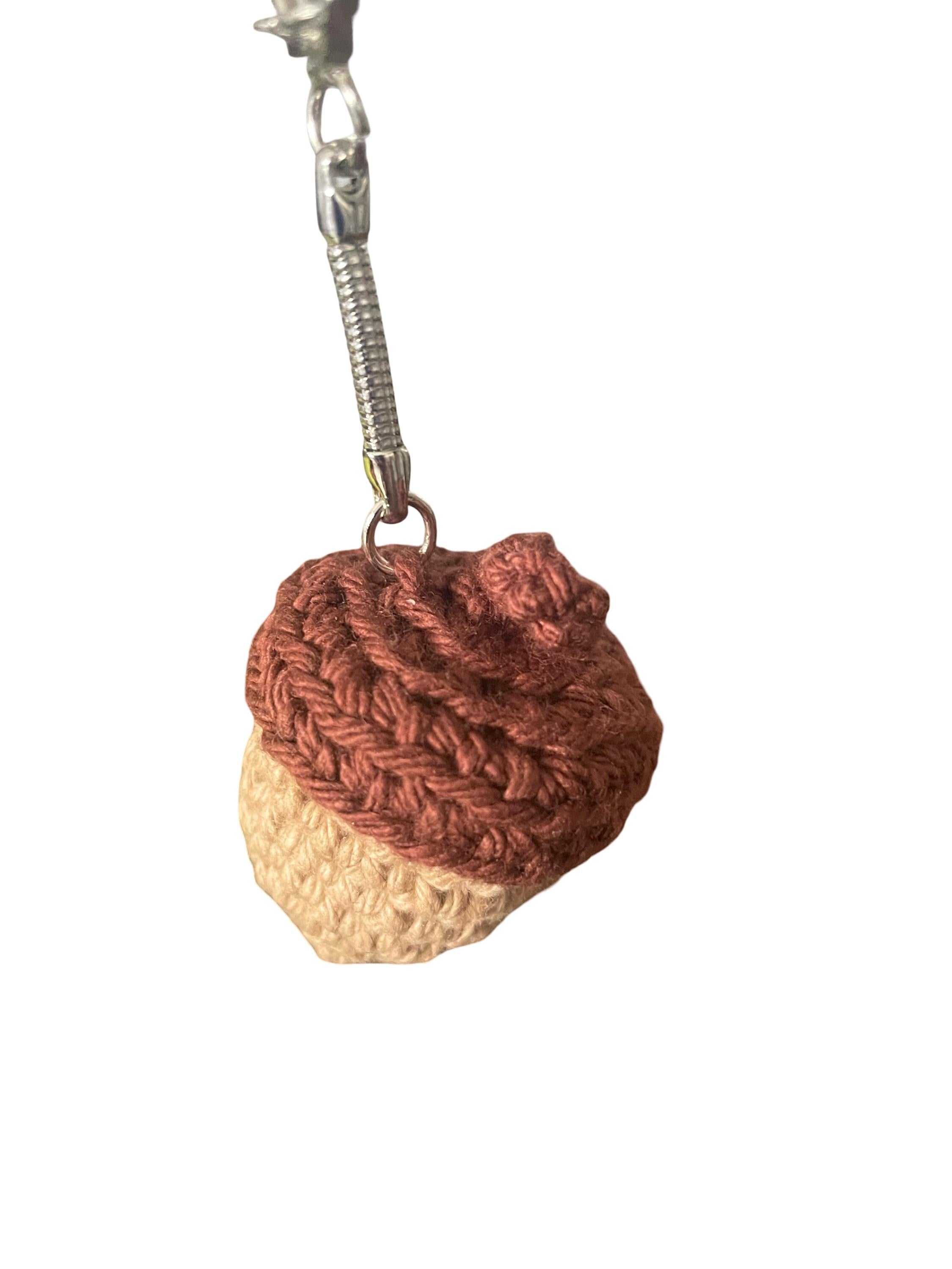 Handmade Crochet Acorn Bag charm/ Keychain