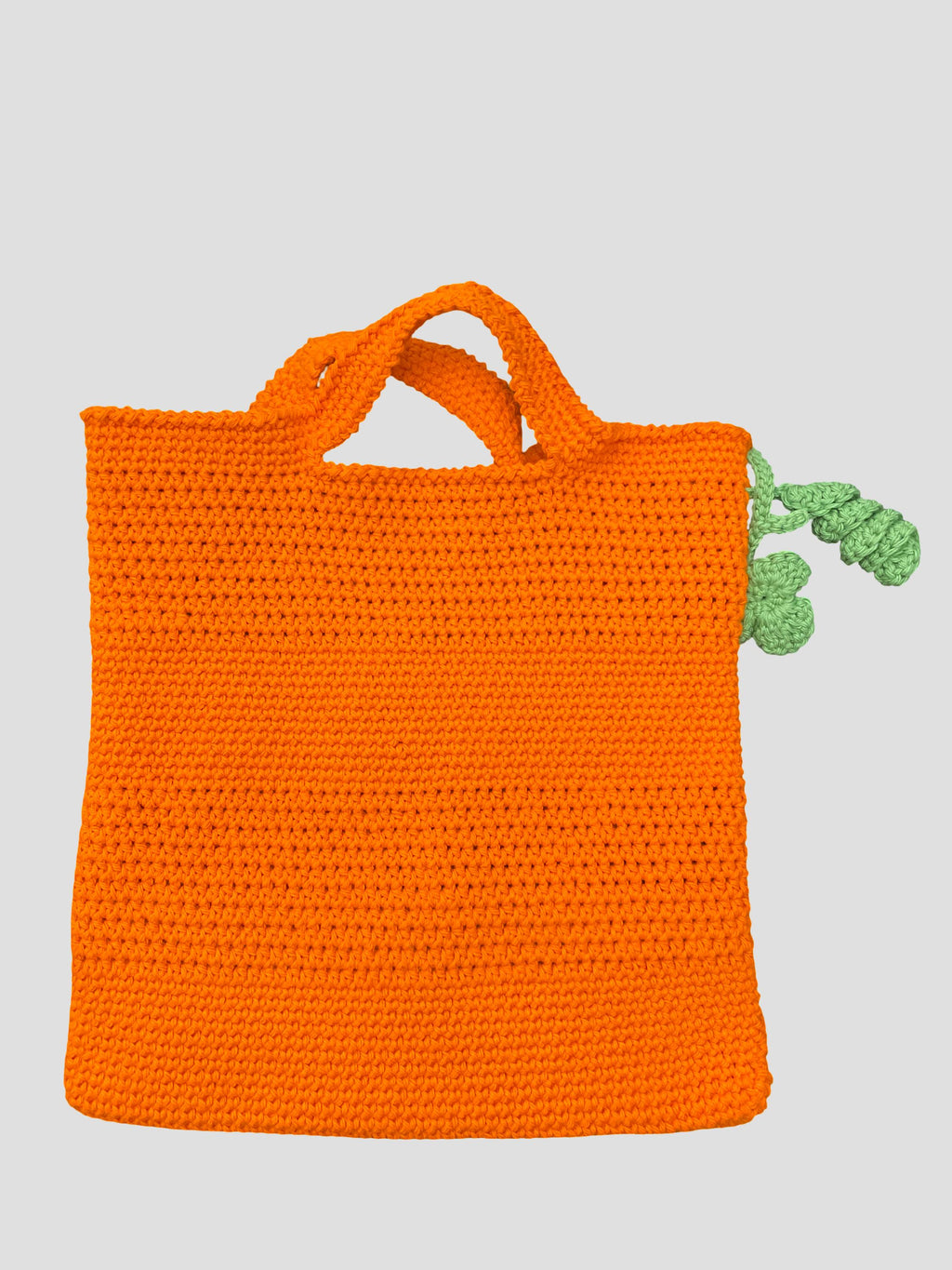 Handmade Crochet Halloween top handle bag - Pumpkin