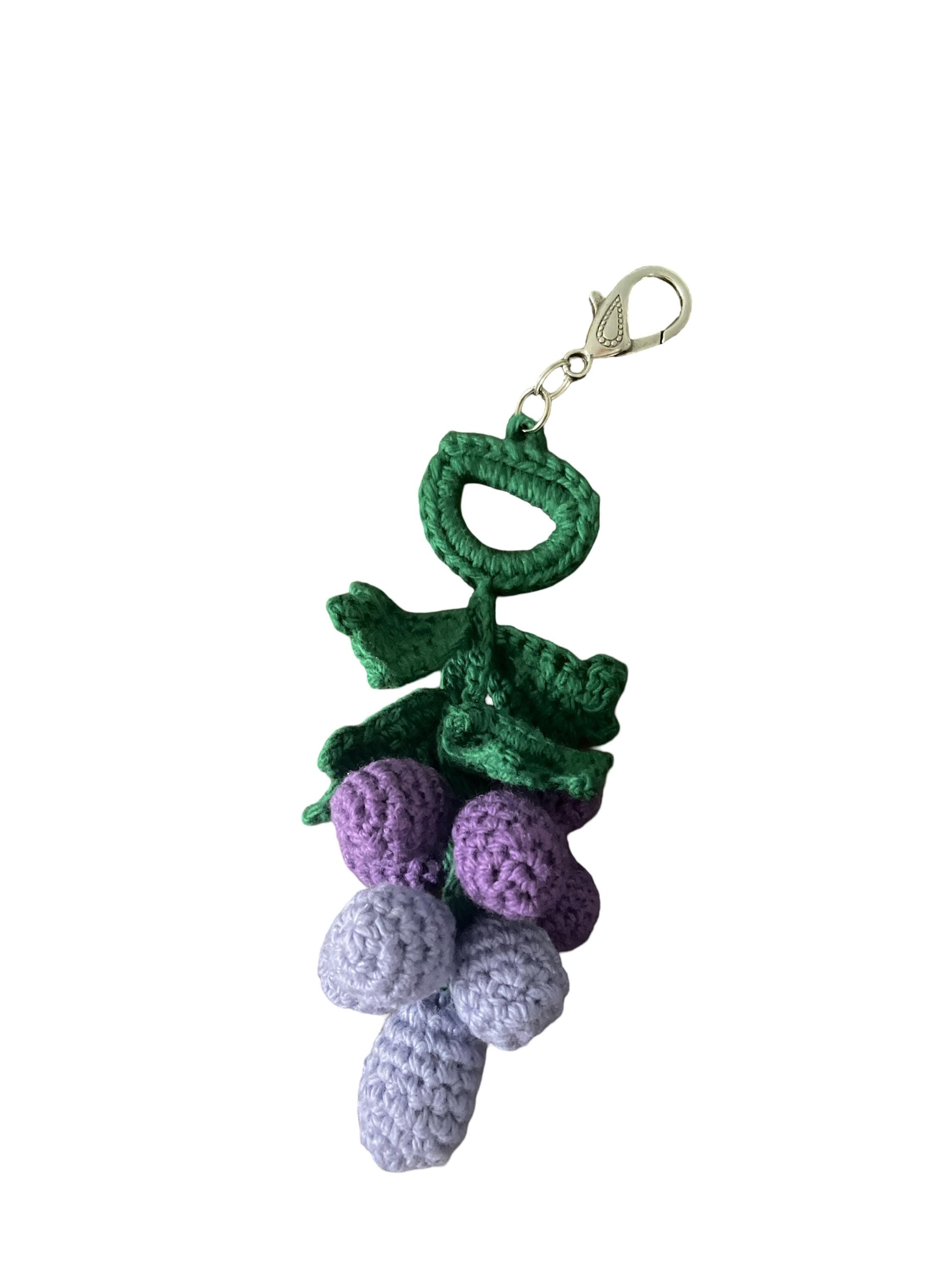 Handmade Crochet Grapes Bag charm/ Keychain