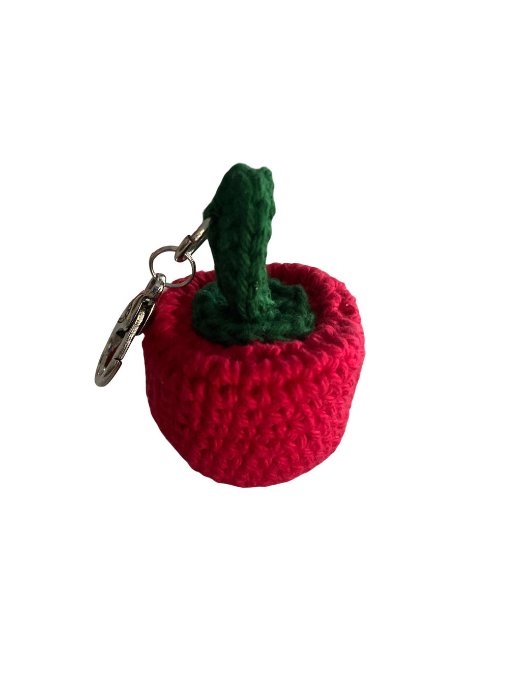 Handmade Crochet Red Bell Pepper Bag charm/ Keychain