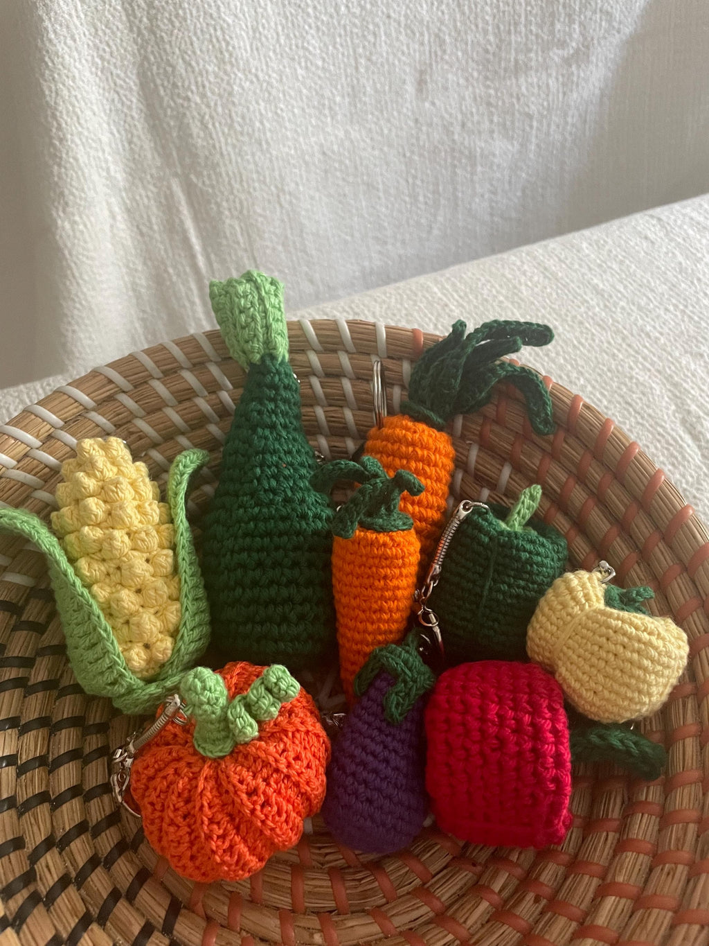 Handmade Crochet Green Bell Pepper Bag charm/ Keychain