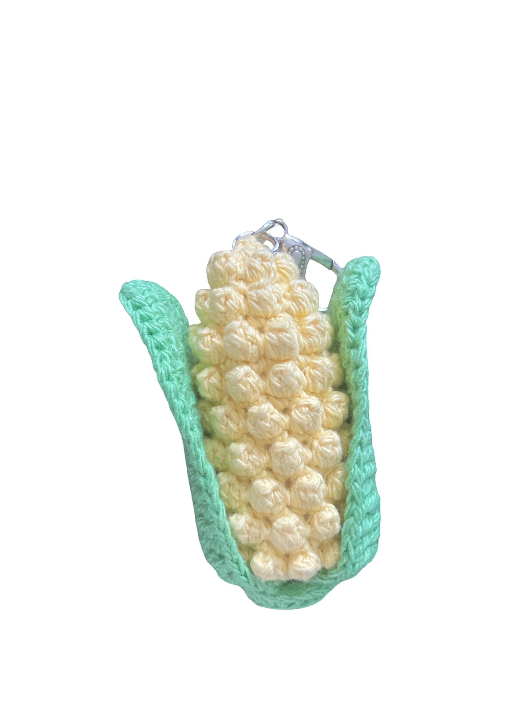 Handmade Crochet Corn Bag charm/ Keychain