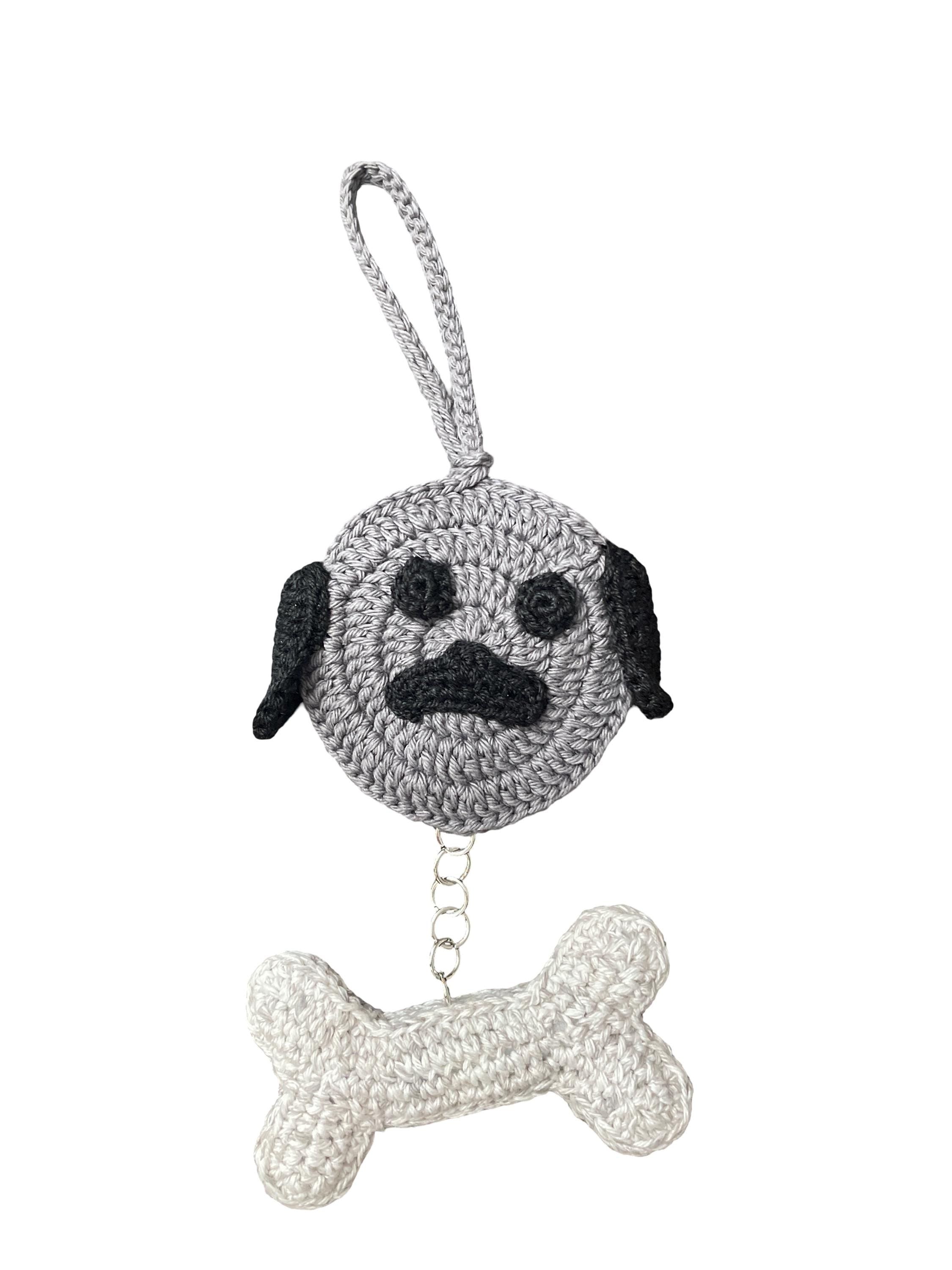 Crochet Dog + Bone Mini Bag