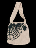 Handmade Crochet Halloween Drawstring bag - Spider & Web