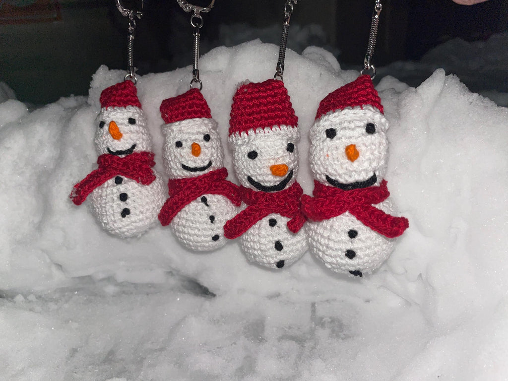Snowman Crochet bag charm/ Keychain